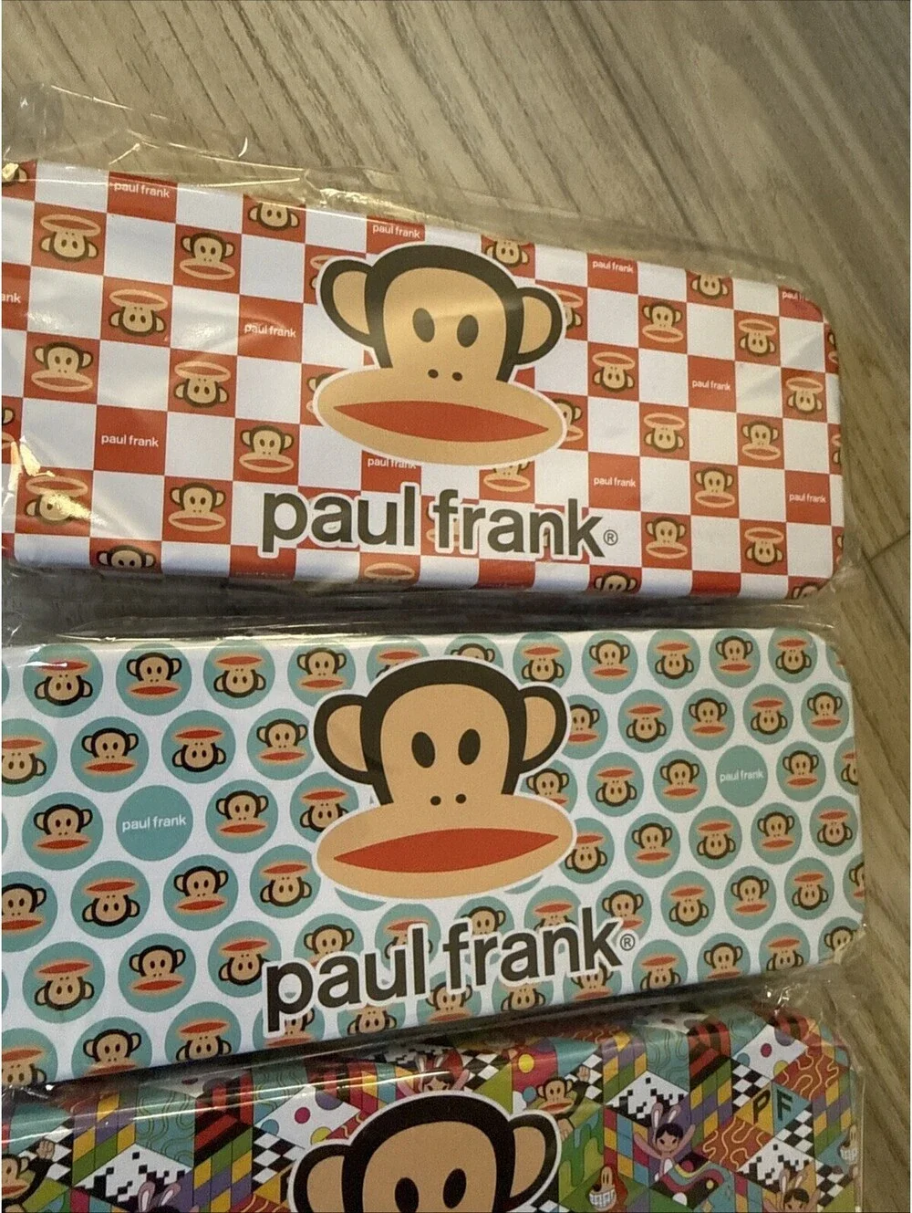 Paul Frank Julius Large Pencil Case Monkey Pattern Tin Case Lot Of 5